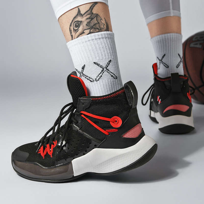 Actual combat basketball men high top new anti- slip wear-resist ant breathable shock absorption youth sports shoes