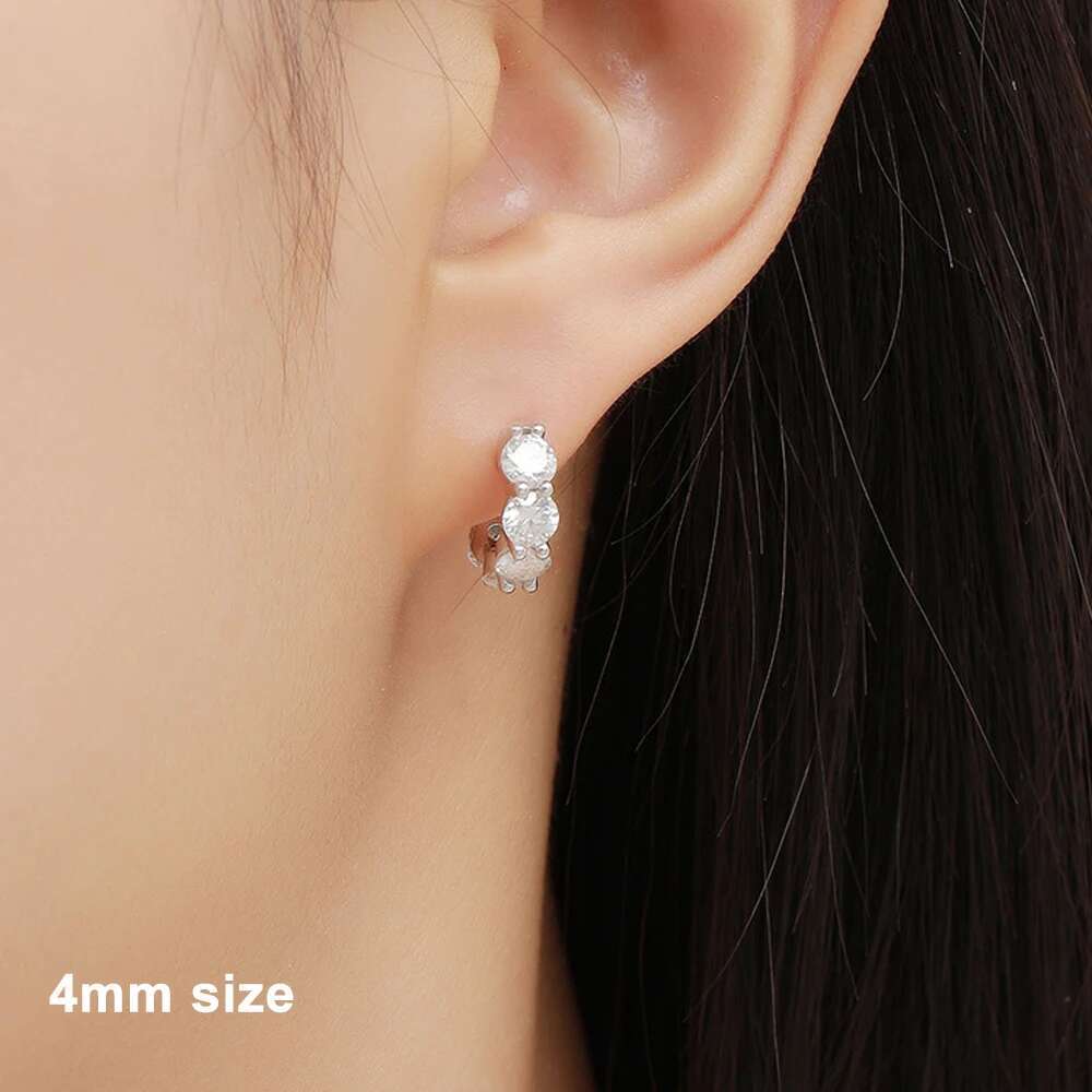 KNOBSPIN D VVS1 Moissanite Earring s Sterg Sier Plated White Gold Fine Jewelry with GRA Wedding Earrings for Women