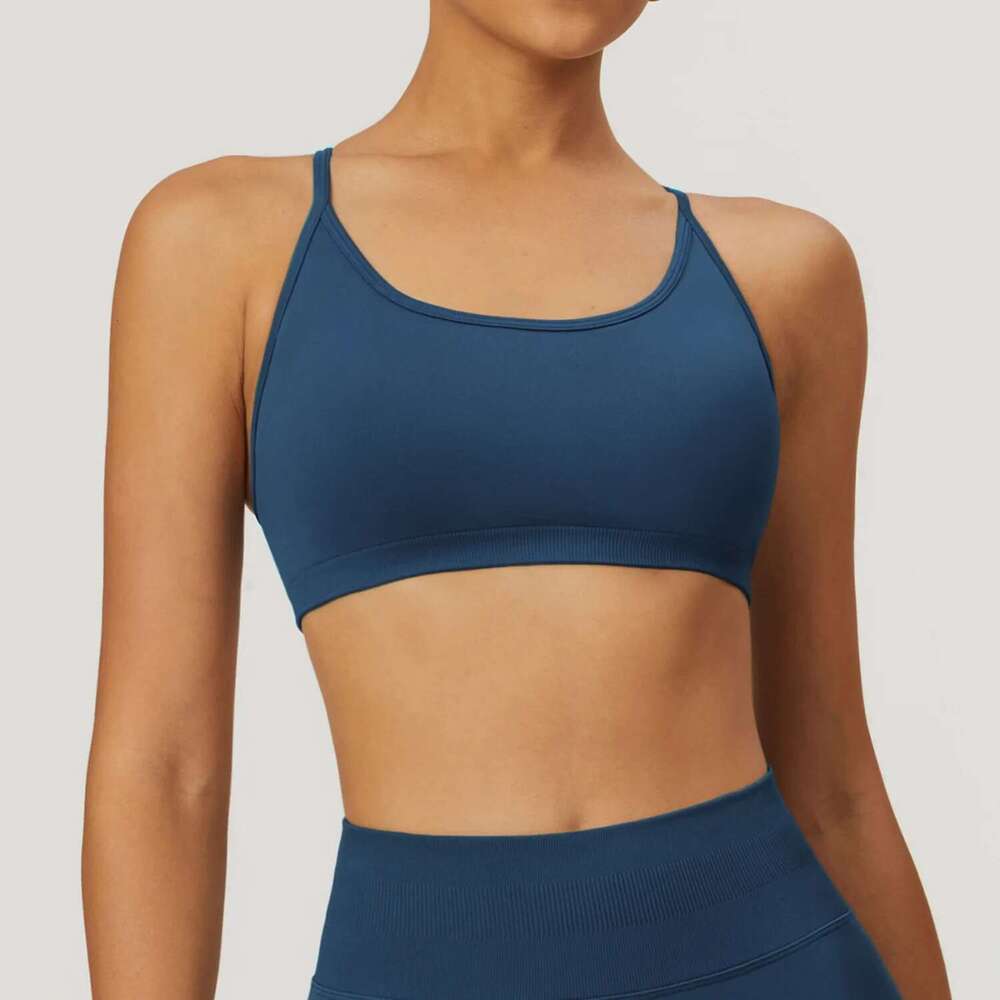 Cross Women Strap Yoga Bra High Support Impact Sports Underwear Running Workout Tank Top Fiess Padded Bralette Kl-My