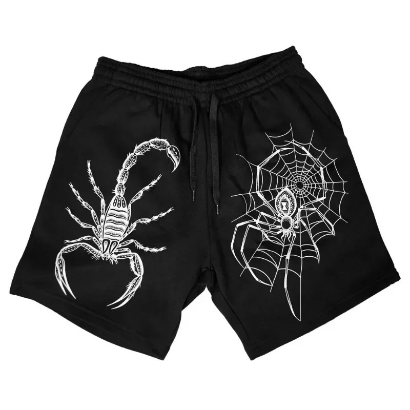 Mens Bug Printed Summer Street Wear Basketball Casual Cotton Shorts Gym Running 250224
