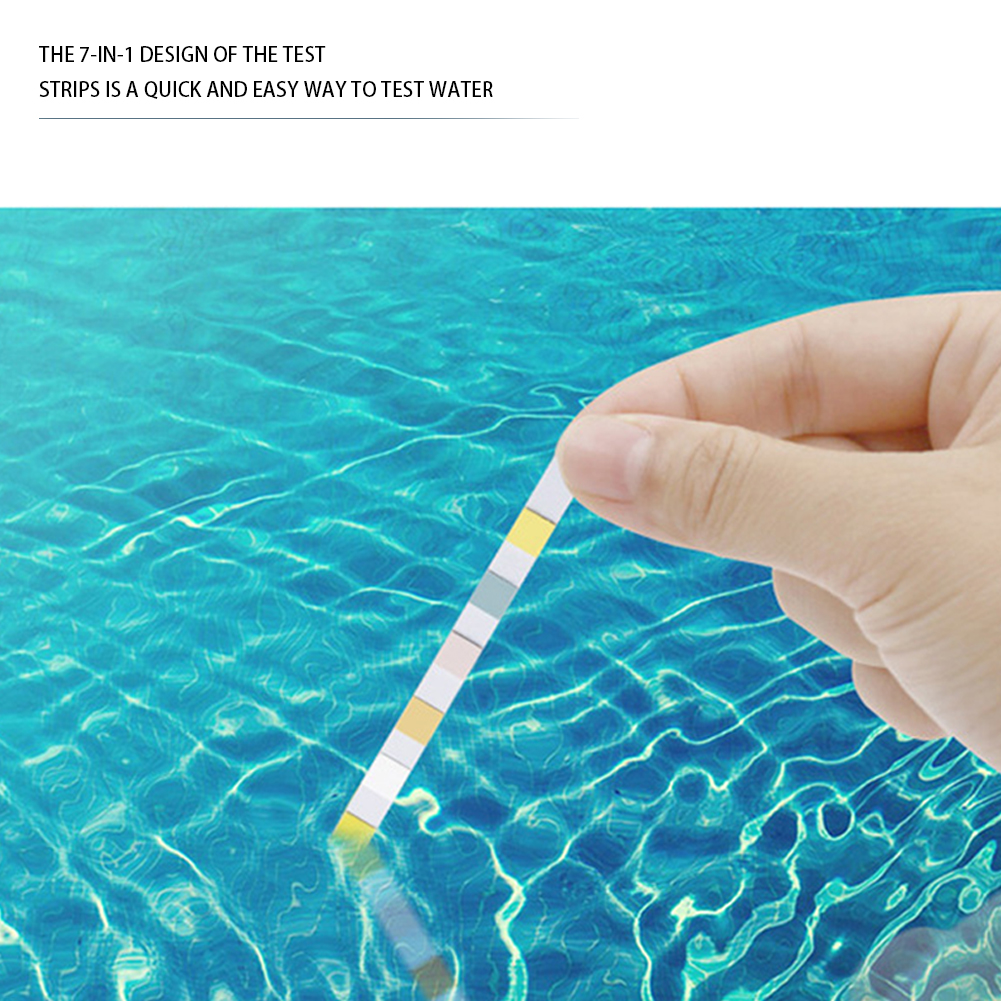 50/100pcs Water Test PH Strip 7-in-1 Residual Chlorine Value Alkalinity Hardness Tester For Aquarium/Fish Tank/Swimming Pool/Spa