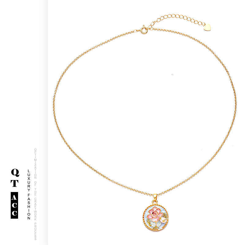 New Chinese ancient light natural pearl wer oil painting series accessories high-end design style necklace for women