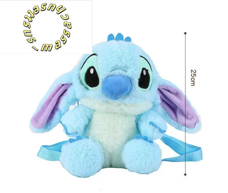 Backpacks Miniso Stitch Plush Backpack Kawai Cute Doll Shoulder Bag Autumn And Winter Style Childrens Schoolbag Kindergarten Gift Y250305Z7NB