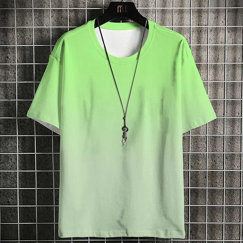 Summer Mens T-shirt Gradient Print Pattern Simple Trend Classic Street Style Designer Mens Clothing Casual High Quality TopT250305