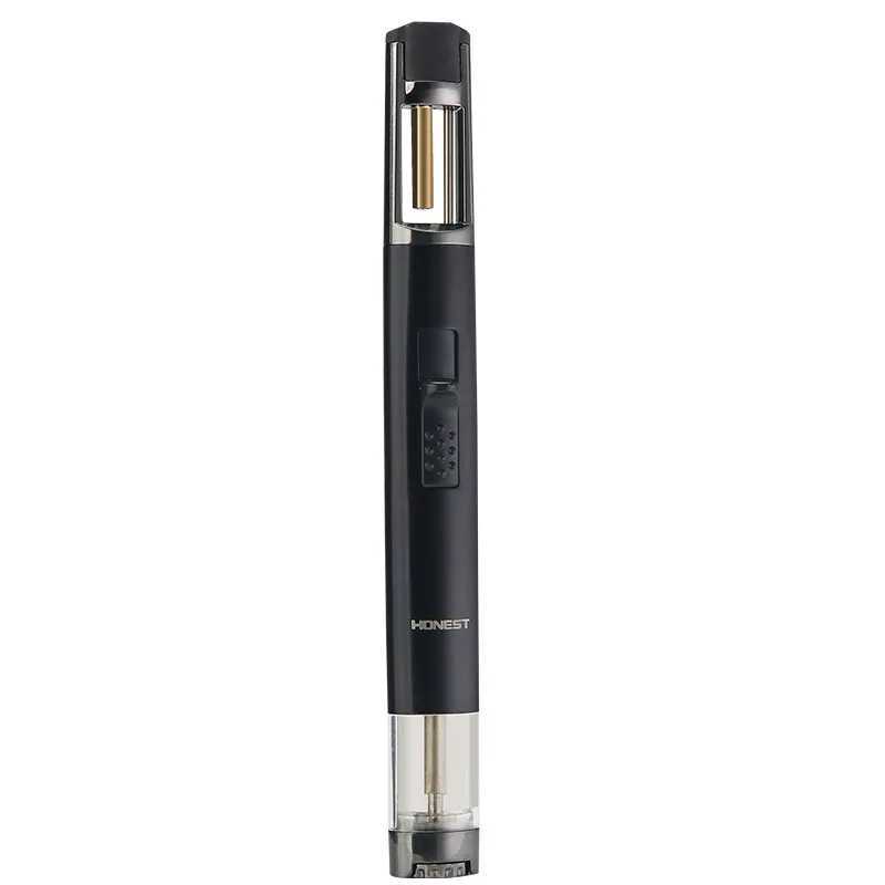 HONEST-Airbrush Torch Turbo Lighter Windproof Cigar Lighter Unusual Metal Jet Butane Gas Pipe Welding Lighter Kitchen GadgetT250305