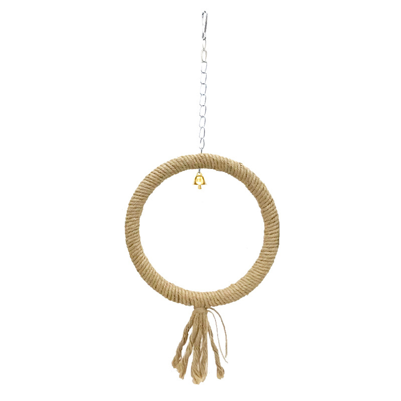 Parrot Training Toys Cage Hemp Rope Toys Pet Bird Standing Stick Exercise Perches Toys For Budgies Parakeet Pet Supplies