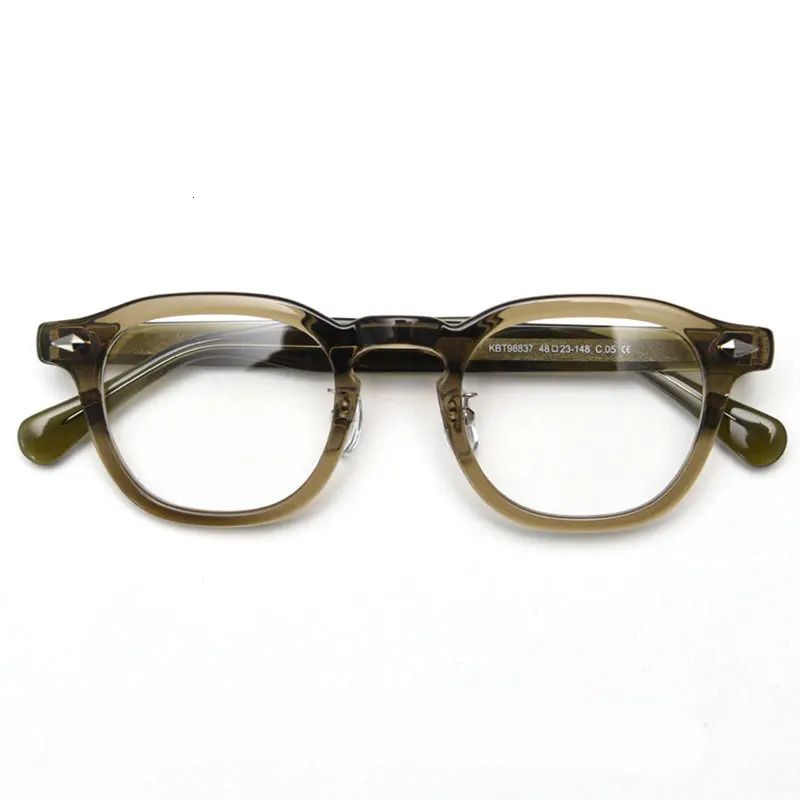 HBK Retro Oval Glasses Frames Transparent Lenses Men High Quality Acetate Frame Glasses Womens Reading Computer Eyewear 250303