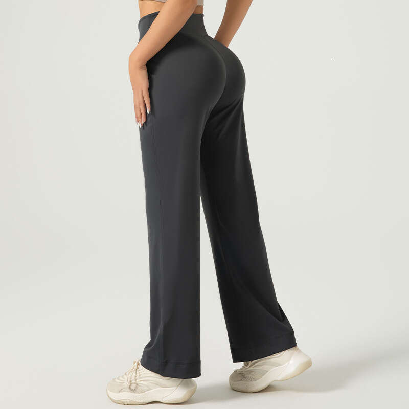 Zone Versatile Street Shooting Sports Drawstring Loose Nude Casual High Elastic Seamless Wide Leg Pants For Women KLMY