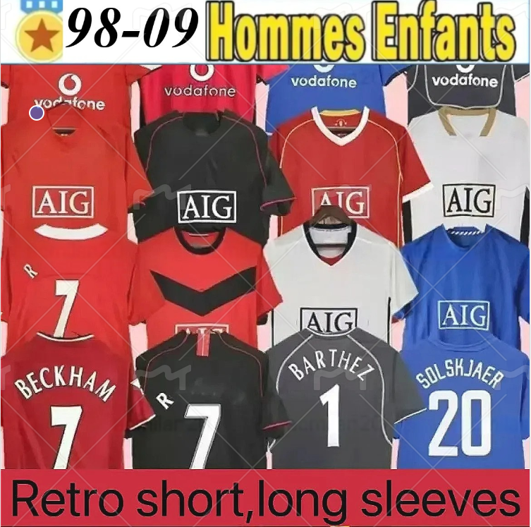s4xl retro soccer jerseys 1998 09 united manchestee long sleeved rooney giggs nani 2006 2007 retro short sleeved shirt barthez saha ronaldo beckham