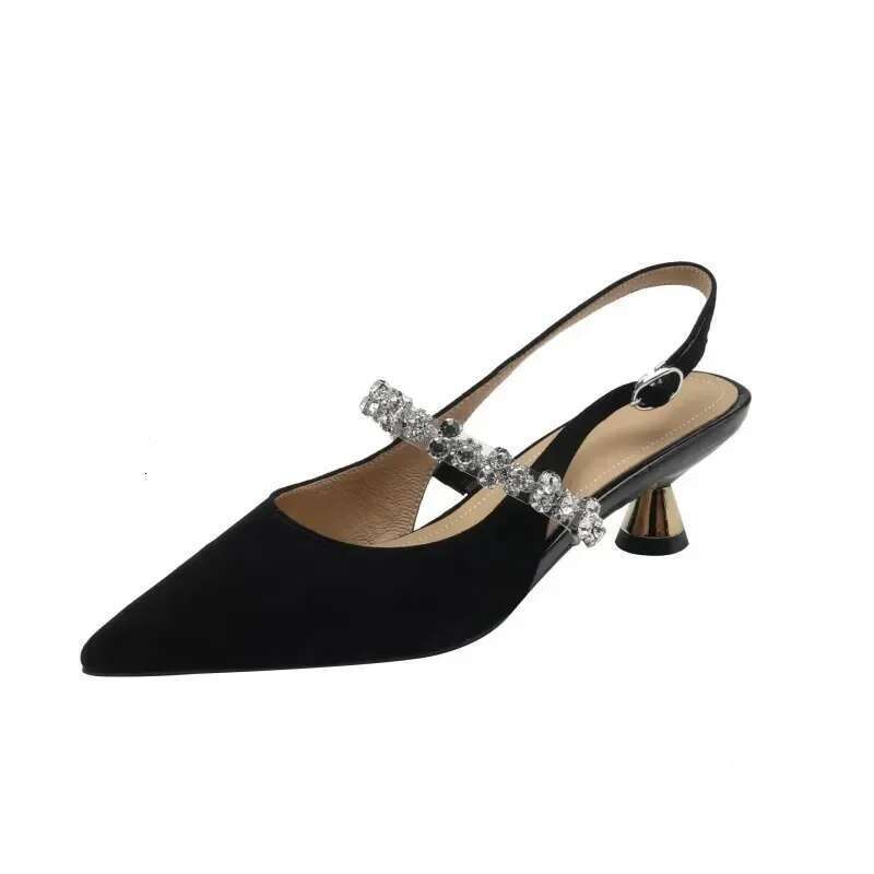 Women Sandals Ladies Sexy Buckle Rhie High Heels Female Casual Shoes Golden Sier Point Toe Trend Summer Pumps2025