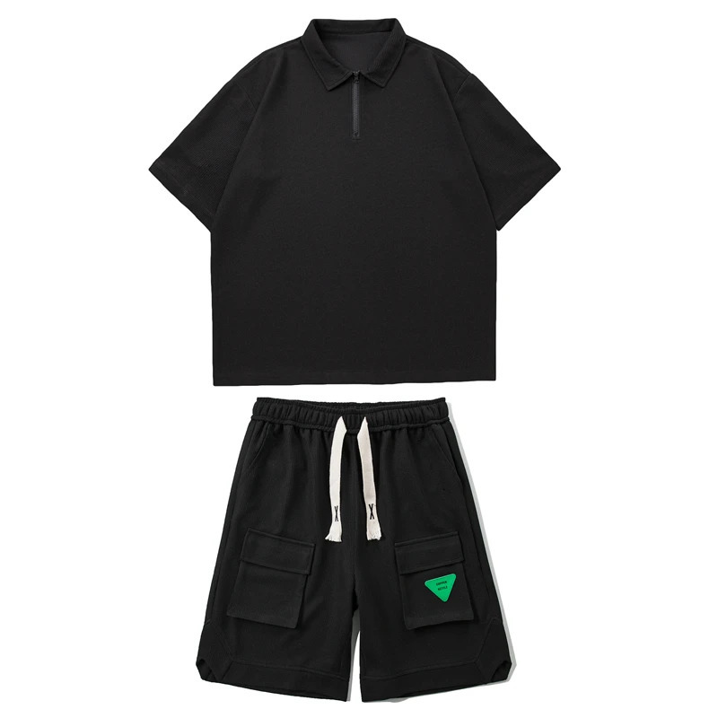 Mens Clothing Fashion Waffle Set Big Size Loose Casual Up And Down Wears For Men Korean clothing 5XLM 250224