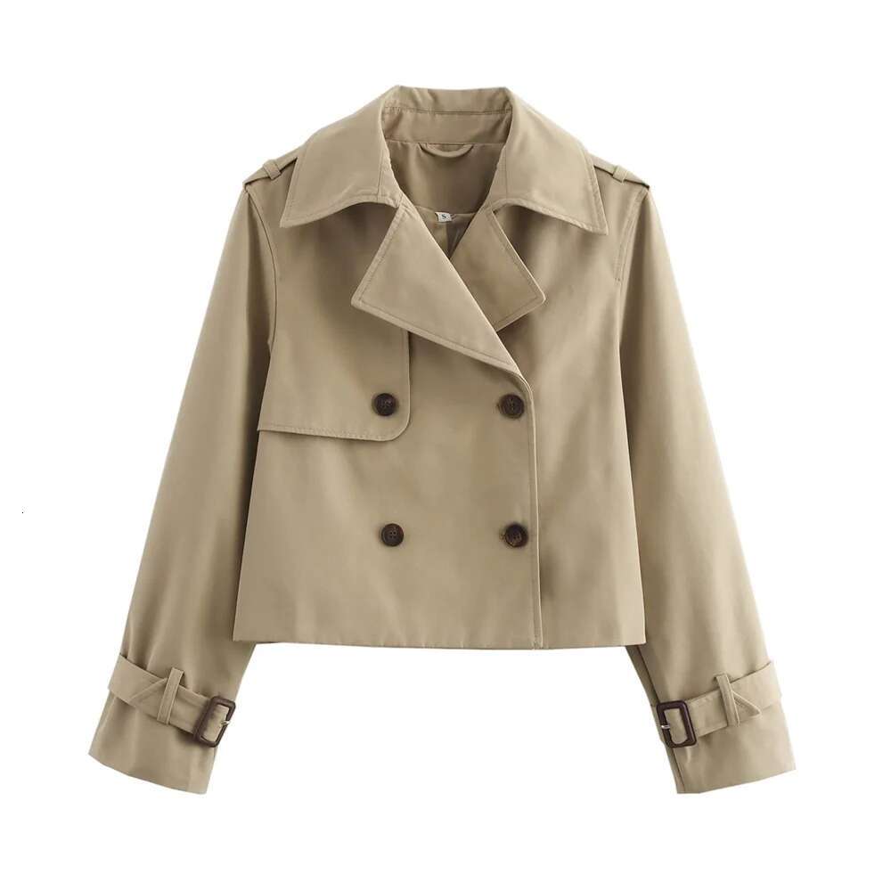 Pb&Za2024 Autumn New Women's Polo Design Sense Double Breasted Loose And Versatile Long Sleeve Short Windbreaker Coat