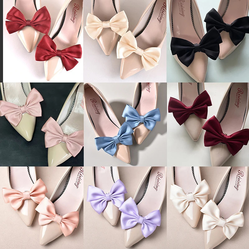 1Pair Bow Shoe Clip Wedding Shoes High Heel Decoration Women Bride Charm Shoe Buckle Decor Clips Shoes Accessories 250218