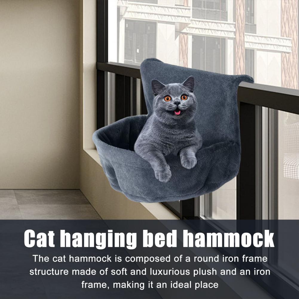 Cat Hammock Radiator Bed Plush Hanging Hammock for Cats Strong Metal Frame Winter Basket