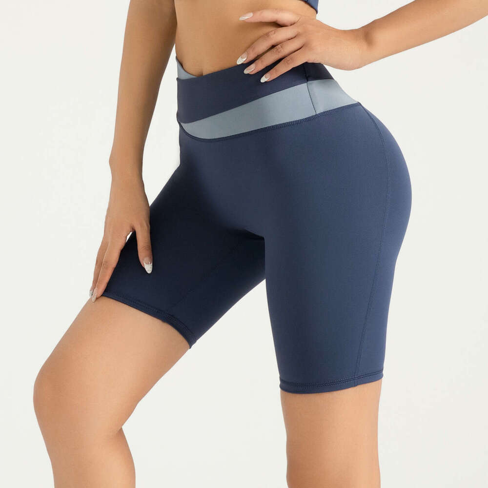 Summer Colored Leisure Sports Fitness Shorts, High Elastic Nude Yoga Clothing Shorts For Women KLMY
