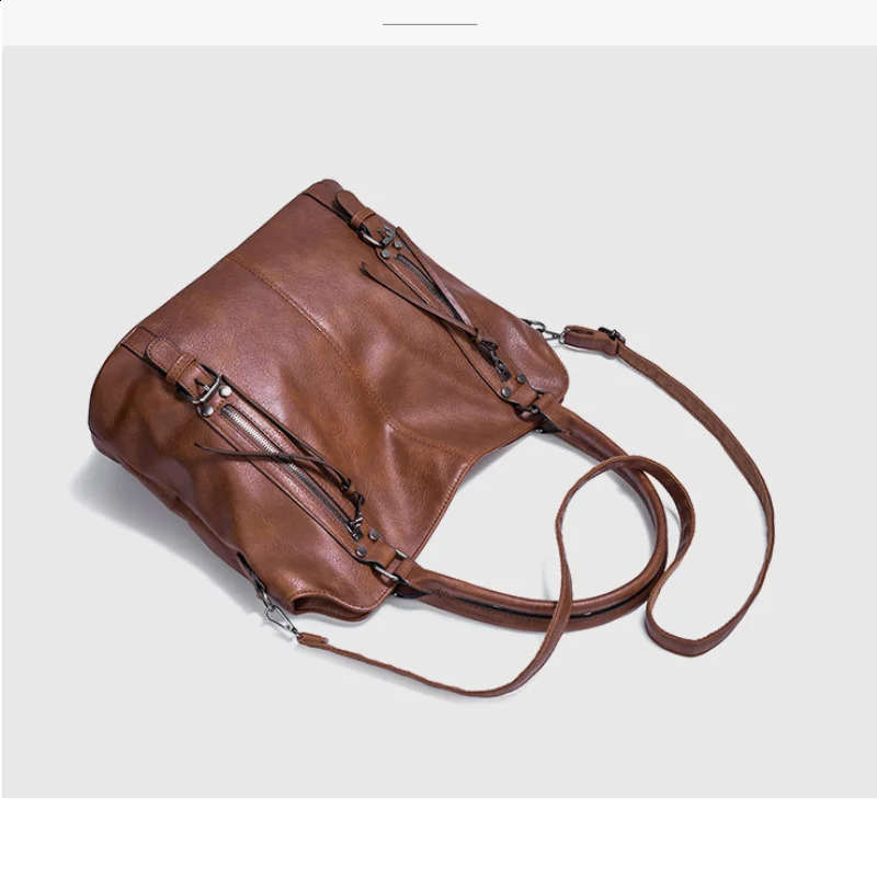 Trendy Soft Leather Tote Bags Solid Color Large Capacity Handheld Womens Handbags Casual Shoulder Crossbody Bags 250304 - view 4