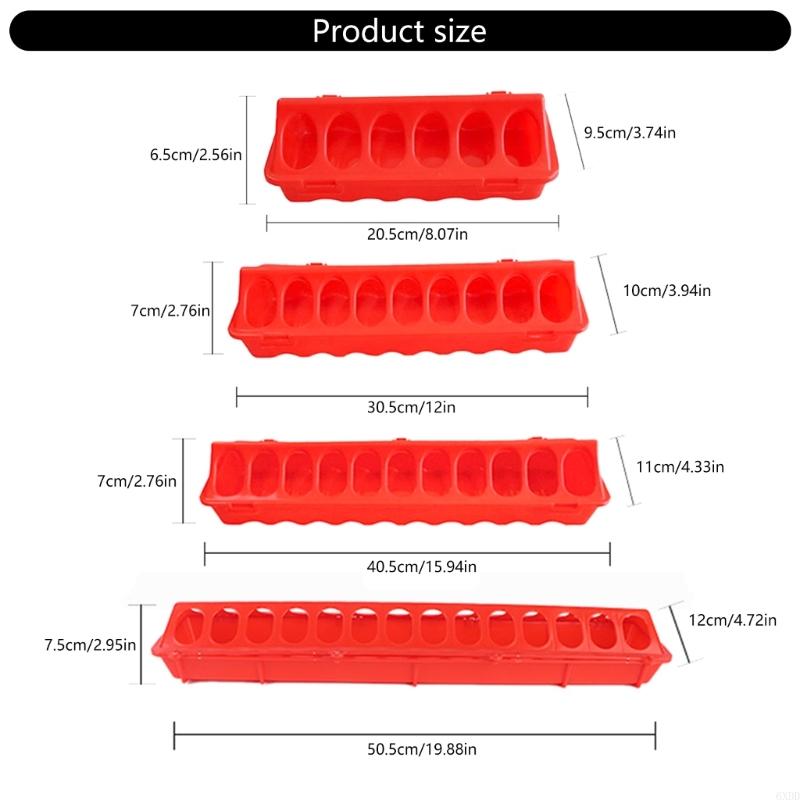 6XDD Farm Breeding Feeding Bucket Chicken Bird Pheasants Pigeons Rearing Troughs