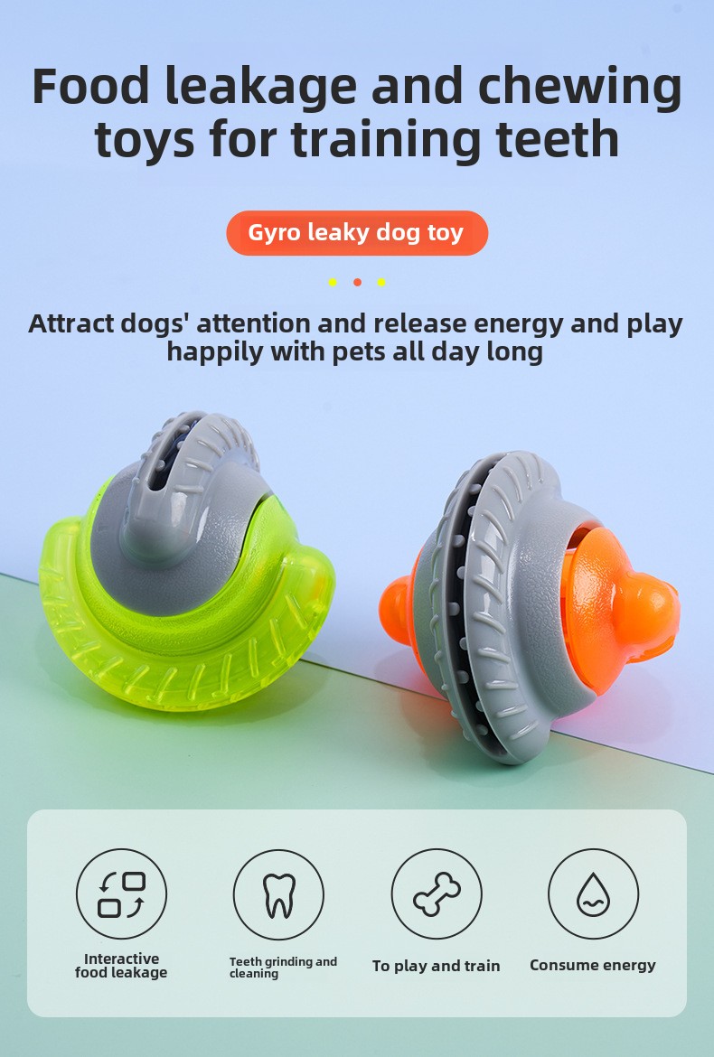 Pet Supplies TPR Gyro Leaky Food Ball Curve Rolling Dog Self-Hi Teeth Grinding Teddy Dou Nibbling Dog Toy