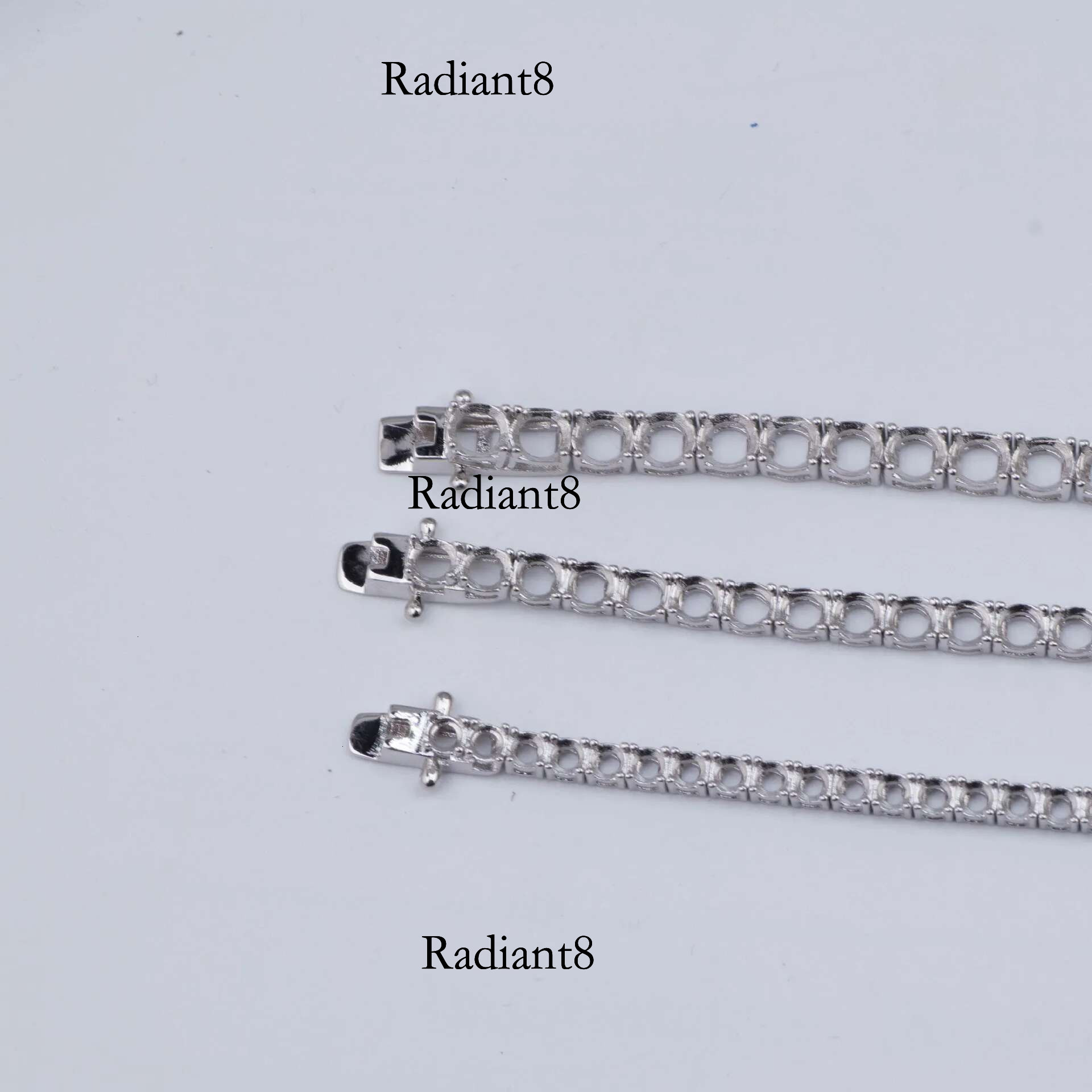 DJMAX Original Sier Without Stones 3MM 4MM 5MM Tennis Chain Empty Holder Suitable For DIY Jewelry Making
