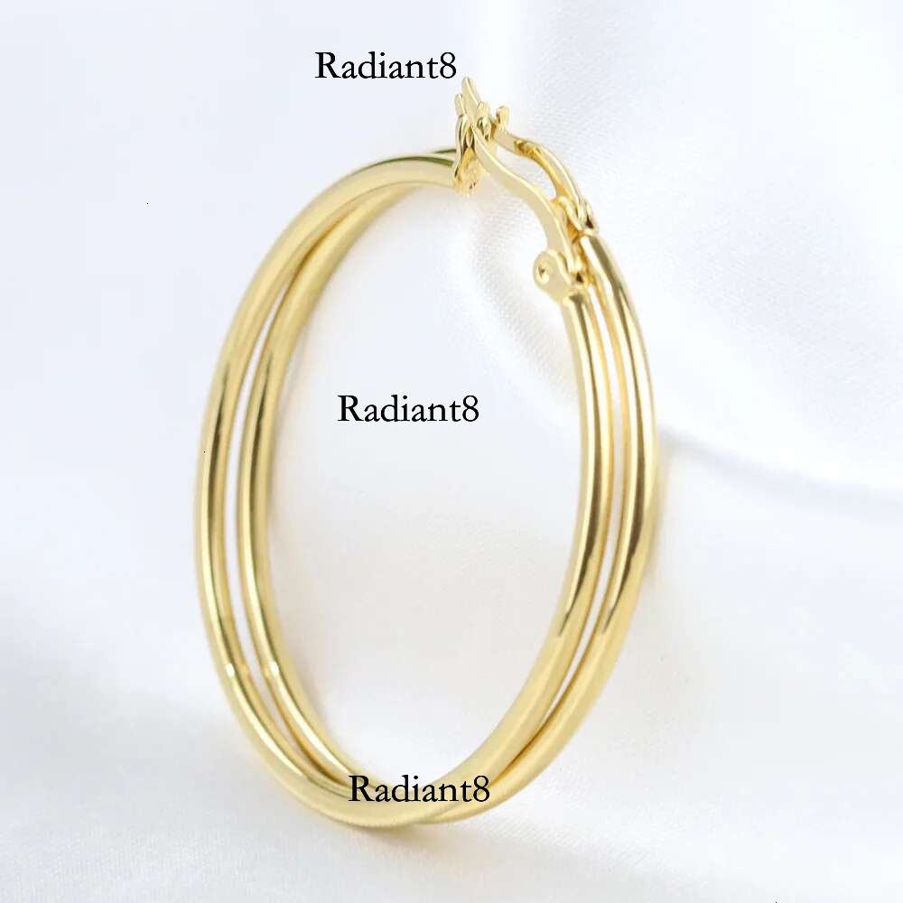 HNSP 50MM Circles Stainless Steel Hoop Earrings For Women Ear Jewelry Fashion Trend Female Girl Accessory
