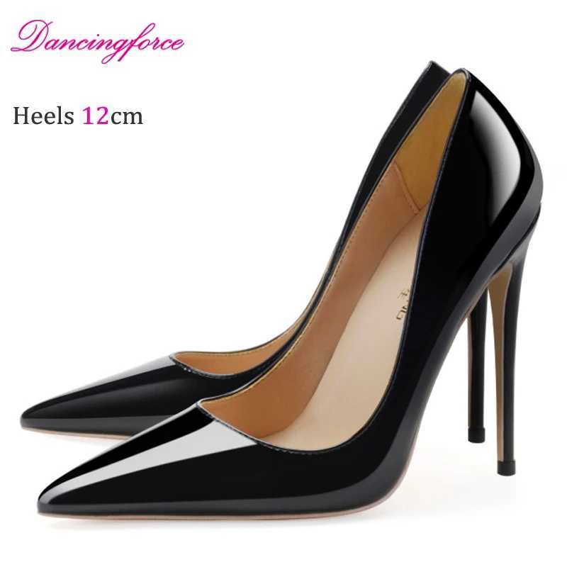New Women Pointed Toe 8cm 10cm 12cm Nude Lacquer Leather Wedding Party Shoes High H Simple Style Off Dress Pumps Y250304