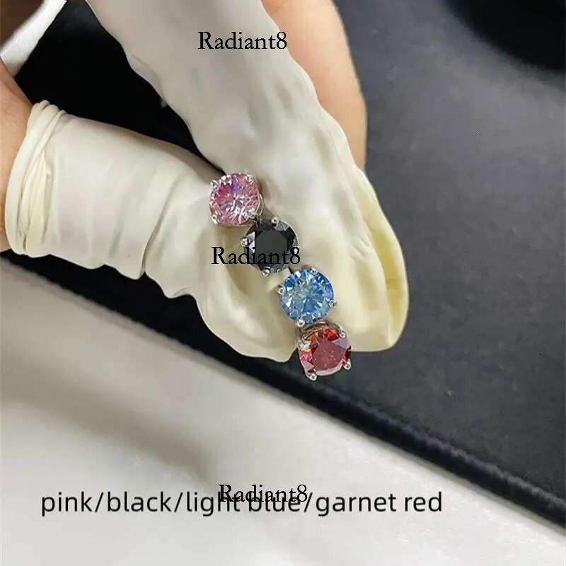 TBCYD 0.3-2CT Multicolor Moissanite Screwback Earrings For Women S Sier Classic Four Claw Ear Studs Wedding Jewelry