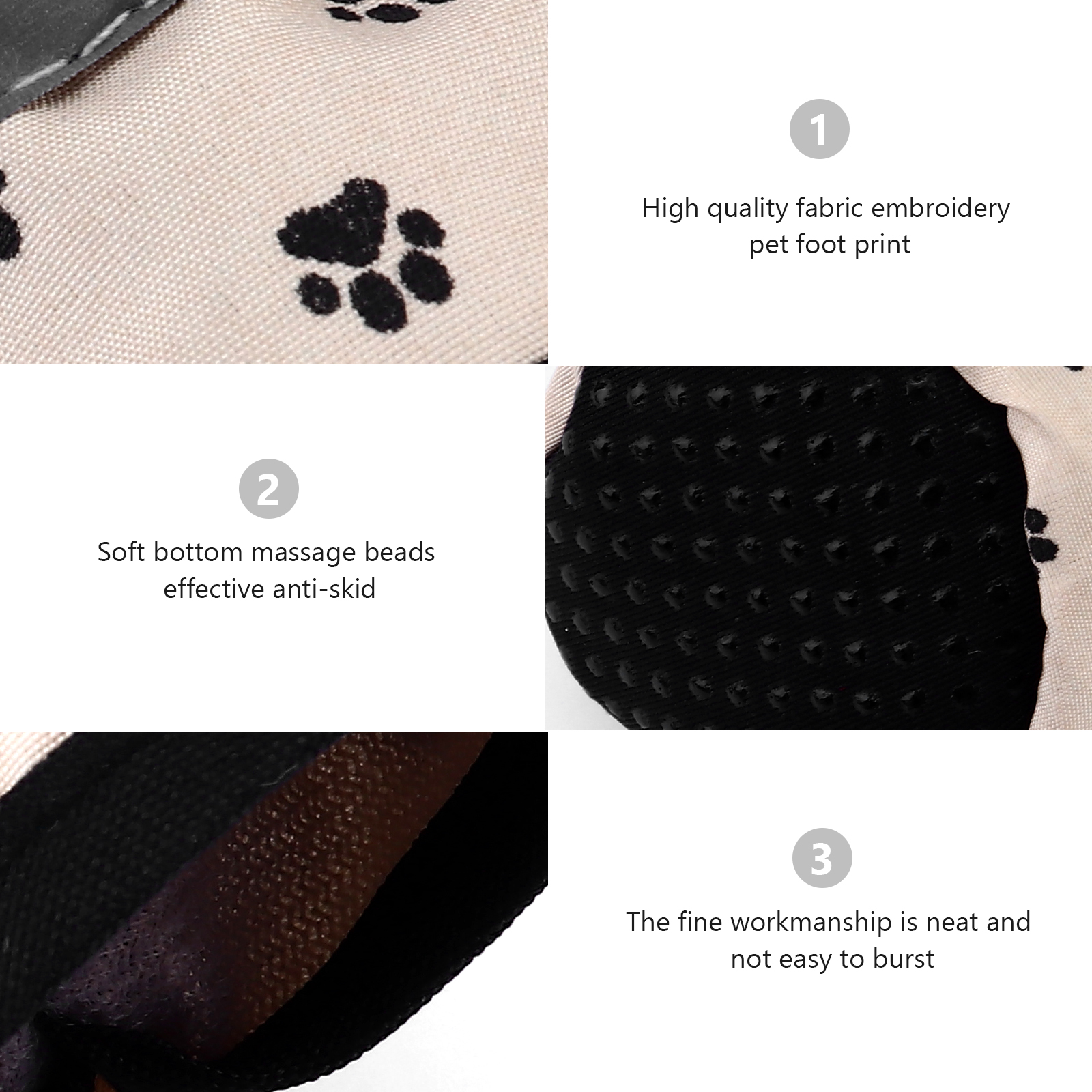 4 Pcs Soft Soled Waterproof Dog Shoes Small Puppy Boots Booties Cloth Pet Supplies Paw Protectors for Dogs