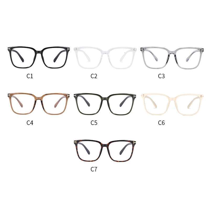 Transparent Tea Frame Square Prescription Glasses Degree Women Men Fashion Student Optical Lenses With Recipe