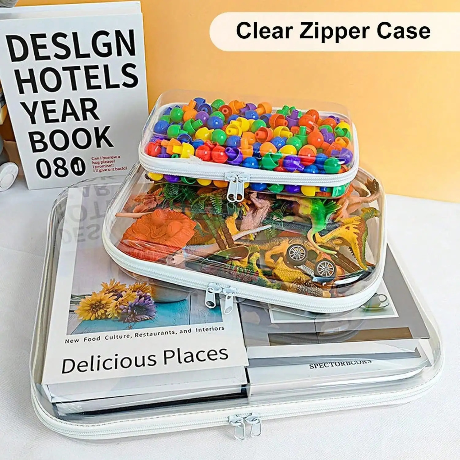 Ship from US Transparent toilet bag waterproof zipper storage multipurpose cosmetic set suitable for travel 250305FBB