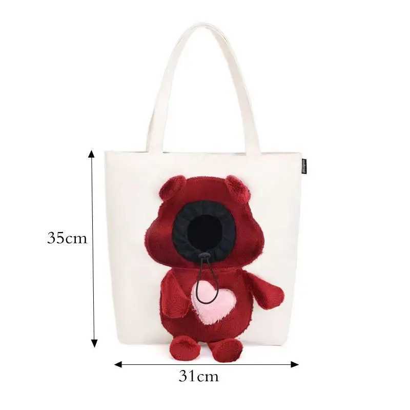 Pet Cat Canvas Shoulder Carrying Bag Cute Lion-Shaped Pet Canvas Shoulder Bag Cat Carrier Portable Cats Pet Canvas Tote Chest 250205