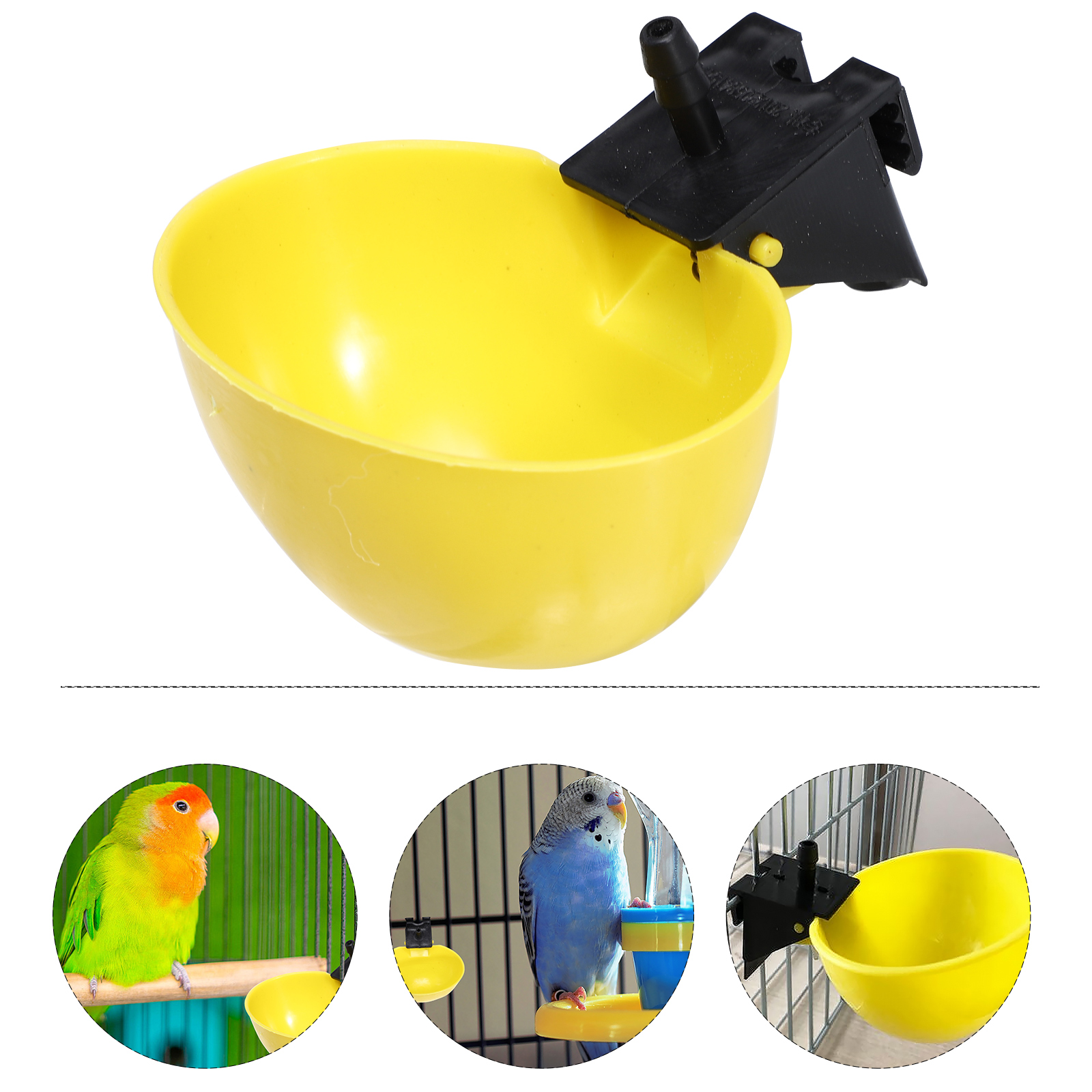 10 Pcs Bird Feeder Pigeon Chicken Drinking Fountain Supplies Self Drinker Water Bowl Accessories Feeders Yellow