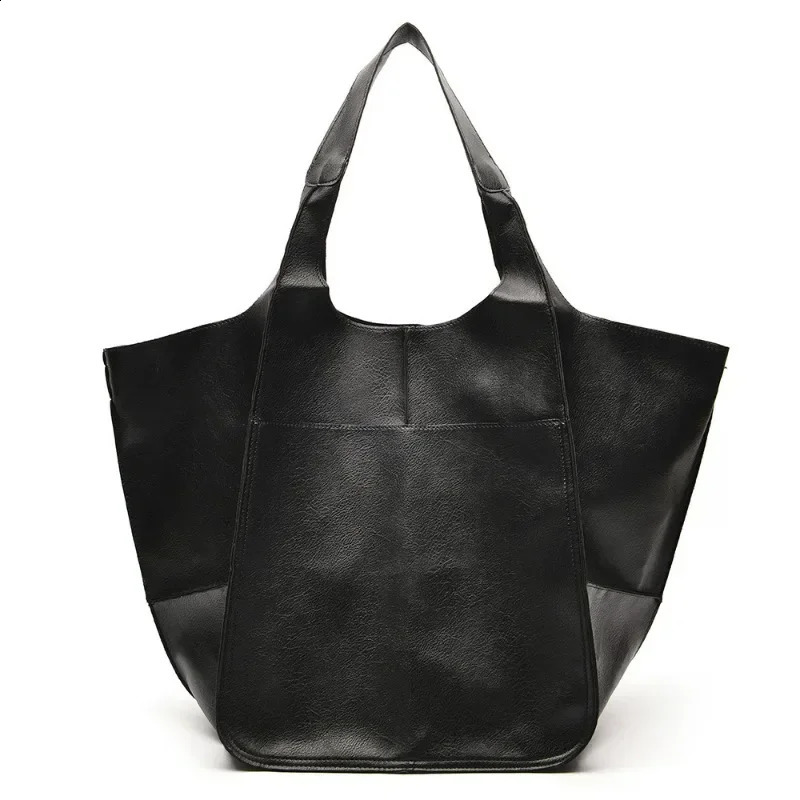 Rretro Handmade Tote Bag High Capacity Zipper Shoulder Solid Color Multifunction Handbags for Ladies 250305ww