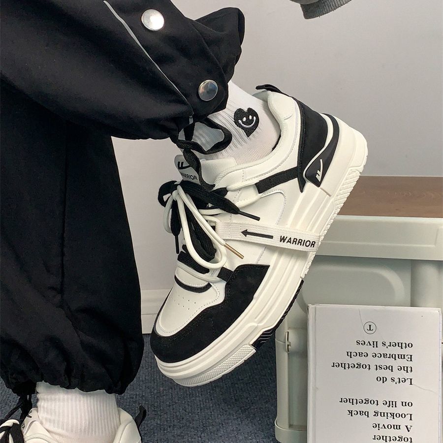 Huili 2025 Men's Shoes Black and White Panda Little White Shoes Couple Shoes New Versatile Trendy Fashion Campus Style Casual Board