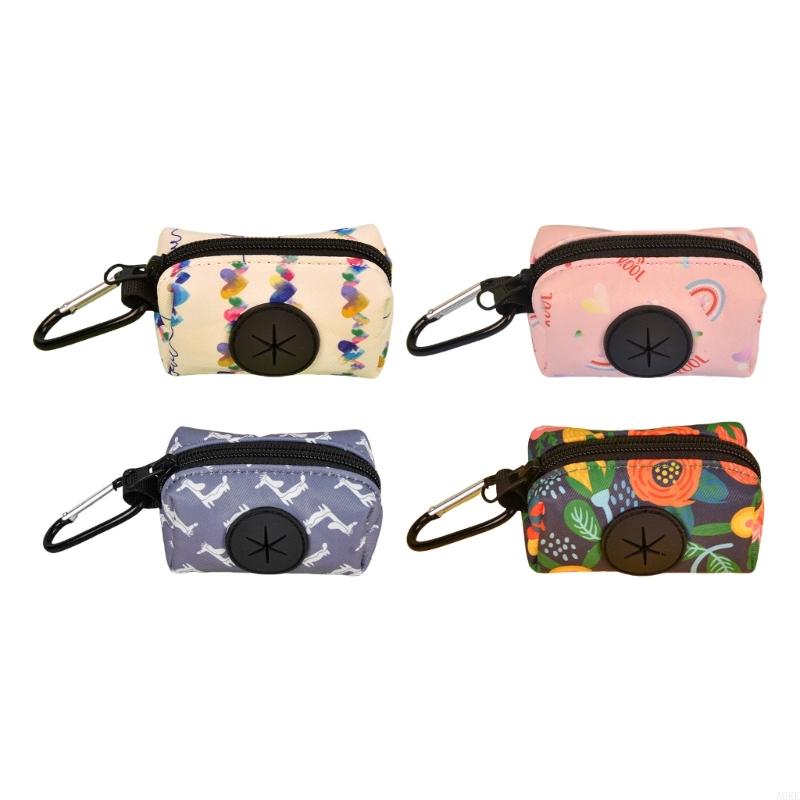 A0KE Rainbow Print Dog Poop Bag Dispenser Outdoor Pet Waste Bag Holder for Walking