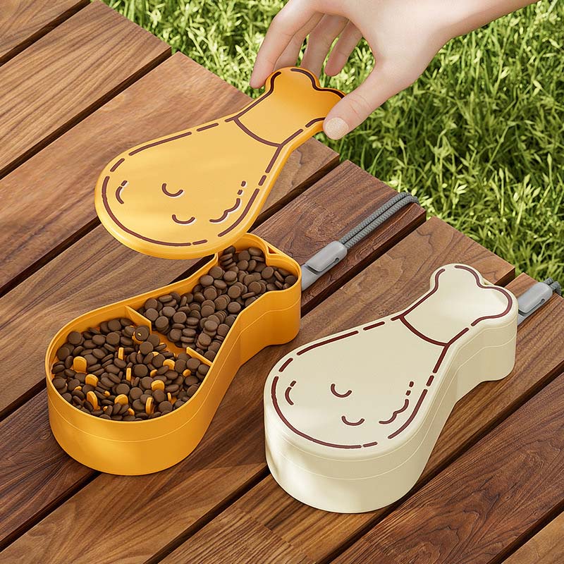 2 in 1 Folding Easy Carry Portable Bottles Foldable Pet Feeder Dog Travel Water Bottle and Bowl With Food Container