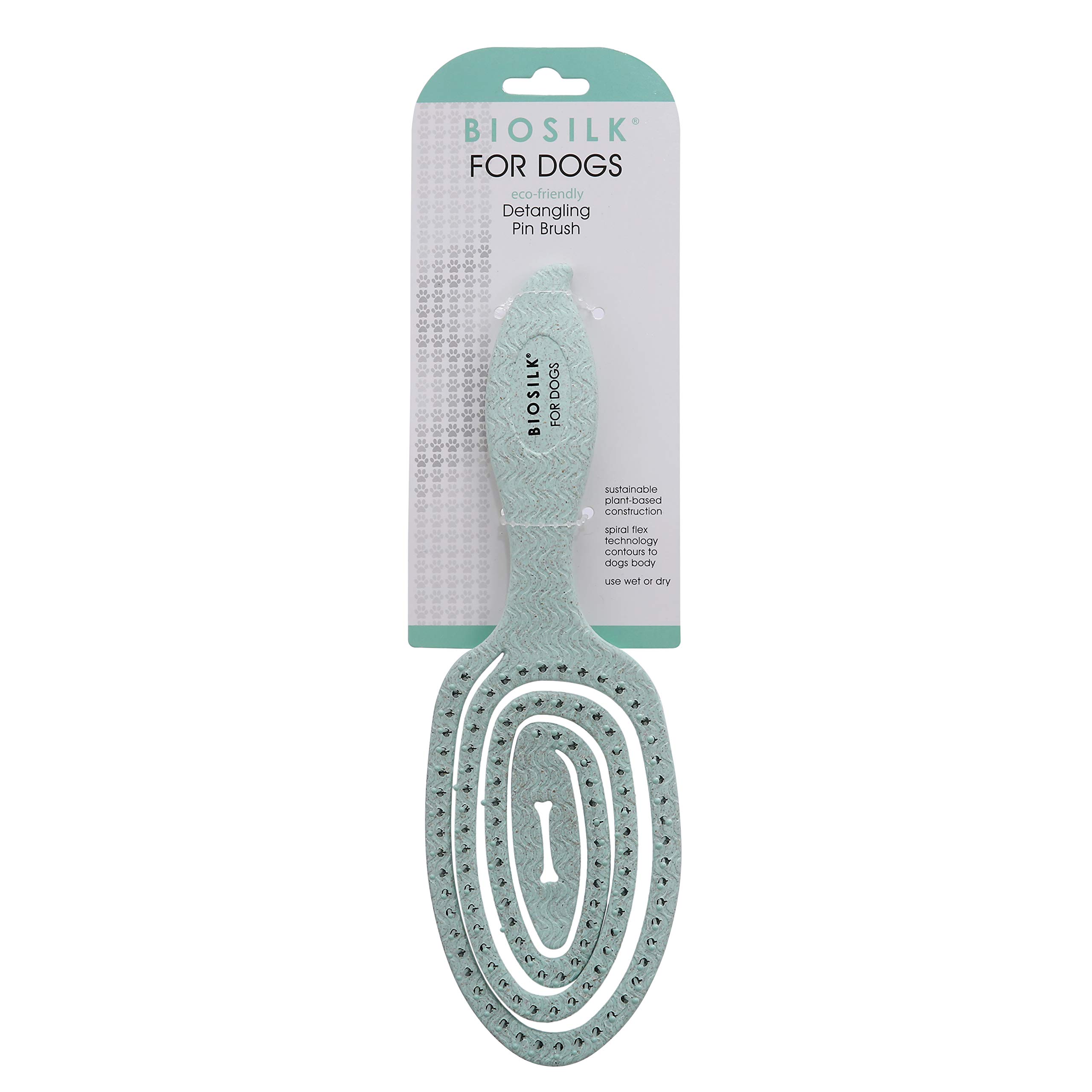 Durable and Gentle BioSilk Pin Brush for Dogs - Effective Detangler with Sturdy Ergo Handle, Ideal for All Coat Types