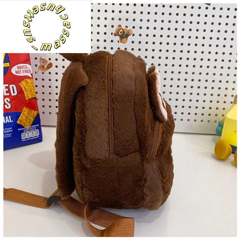 Backpacks Cute Labub Small Backpack Plush Toy Mascot Cartoon Parent-child Shoulder Bag with Large Capacity and Money Pouch in Stock Gift Y25030588T5