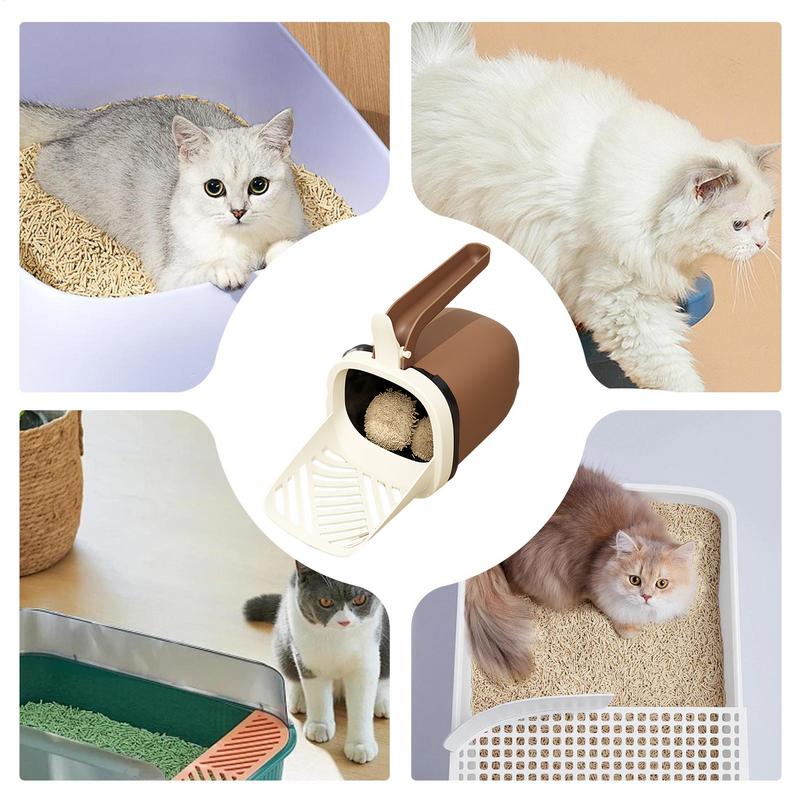 Cat Litter Shovel with storage bucket and quick sand leakage function Self Cleaning Portable Cat Litter Box Cleaning Tool
