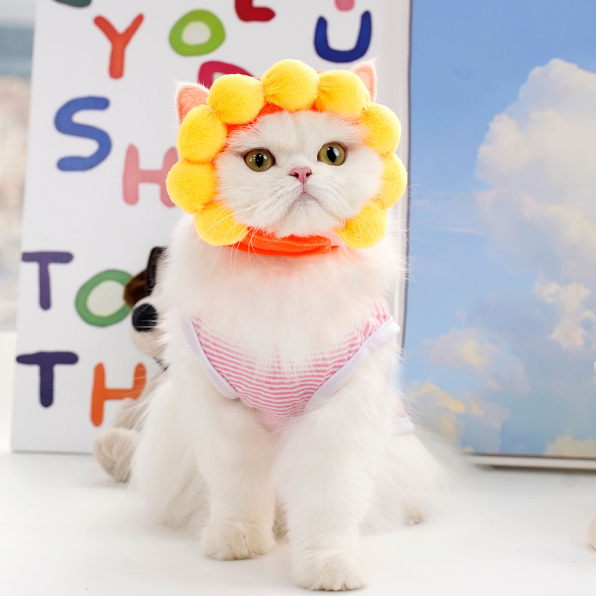 Adorable Suower - Themed Transformable Pet Hats Dogs Cats Adjustable, Ideal For Autumn And Winter 0314
