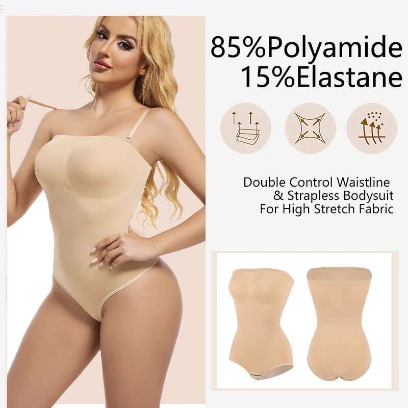 Shapewear Strapless Bodysuit For Women Off The Shoulder Seamless Tummy Control Sculpting Briefs Tube Tops Sexy Body Shaper KLMY