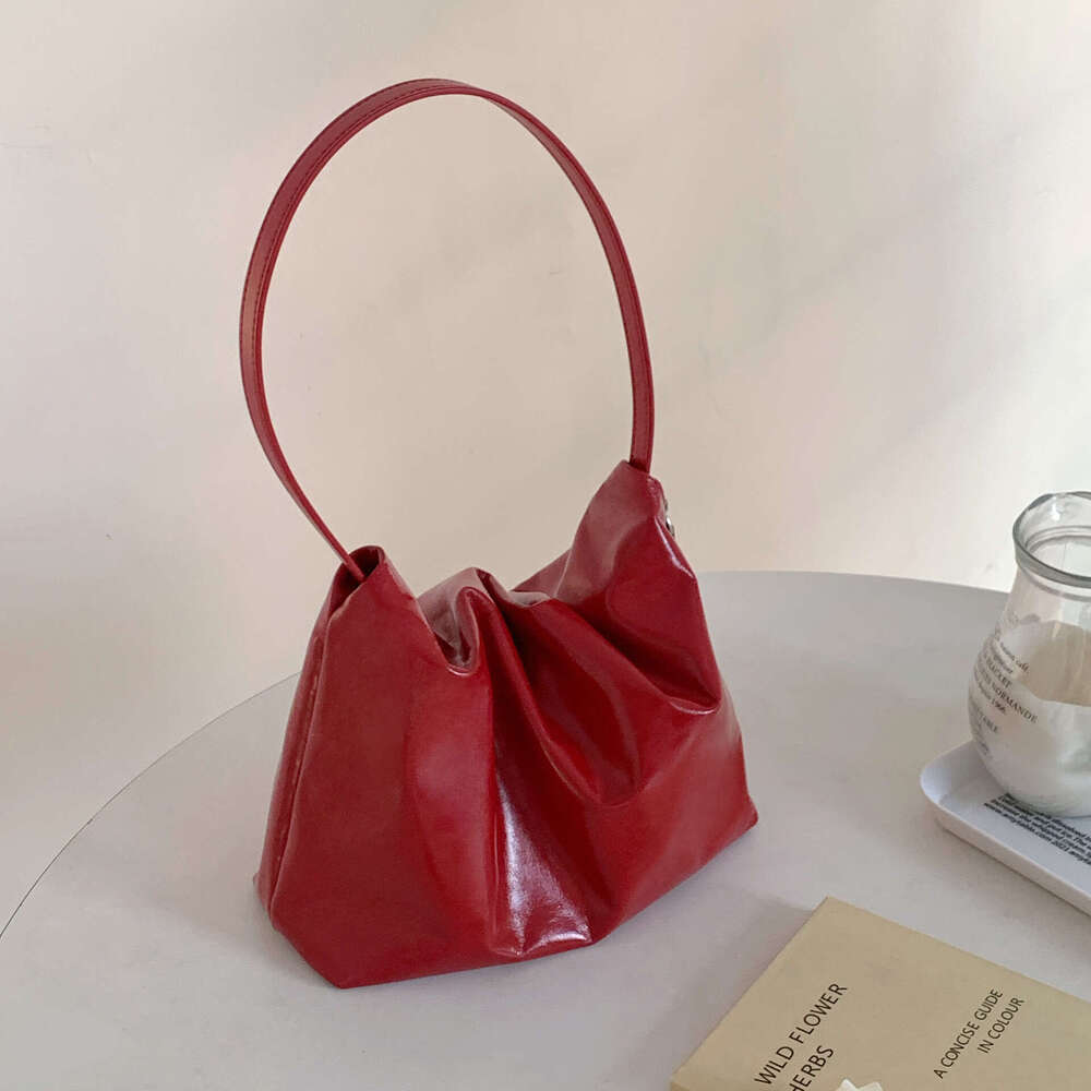 Texture Niche Pleated Cowhide Shoulder Tote 2025 New Crossbody Versatile Minimalist Style Leather Women's Bag