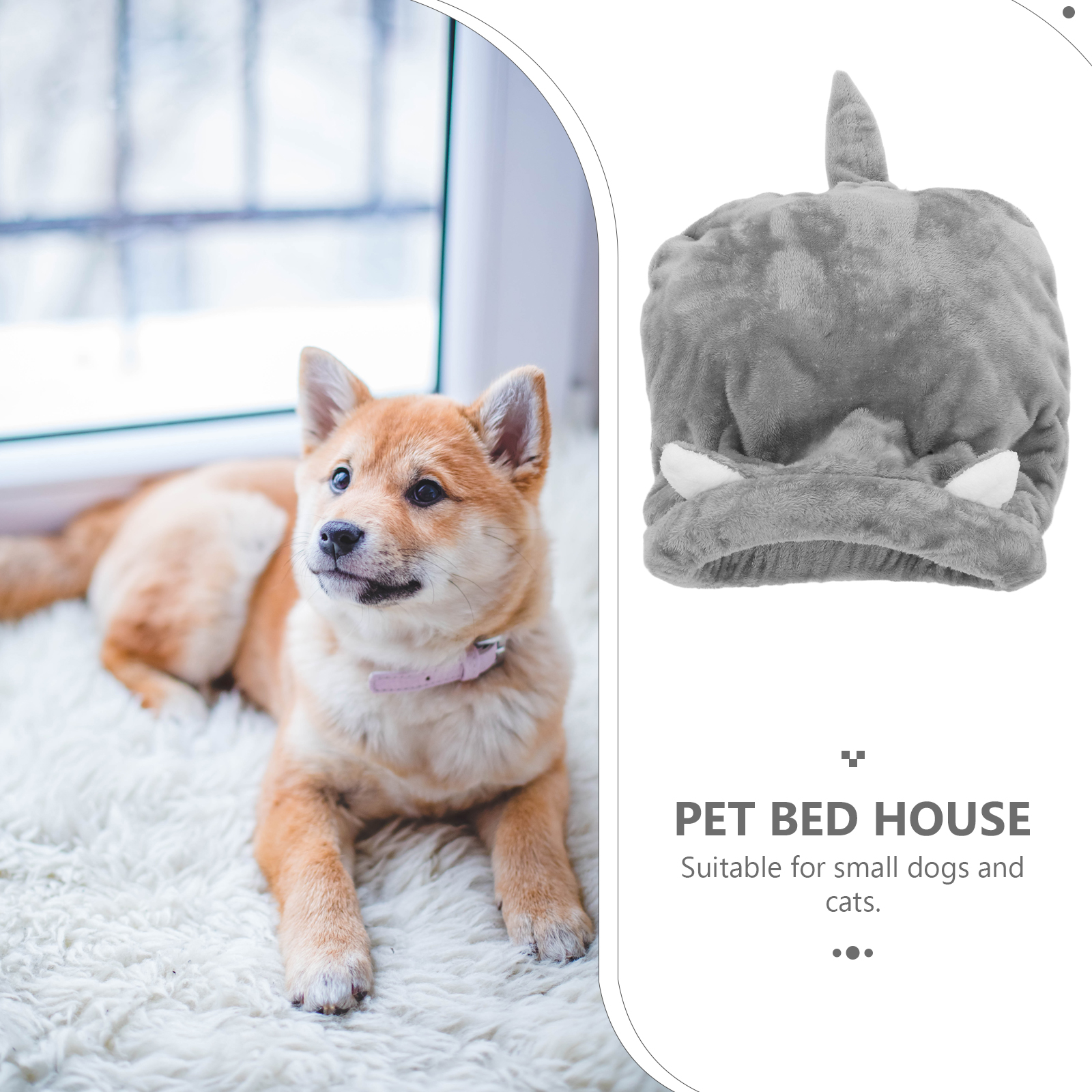 Cat Caves For Indoor Cats Dog Sleeping Bag Pet Bed House Warm Pillow Grey Travel