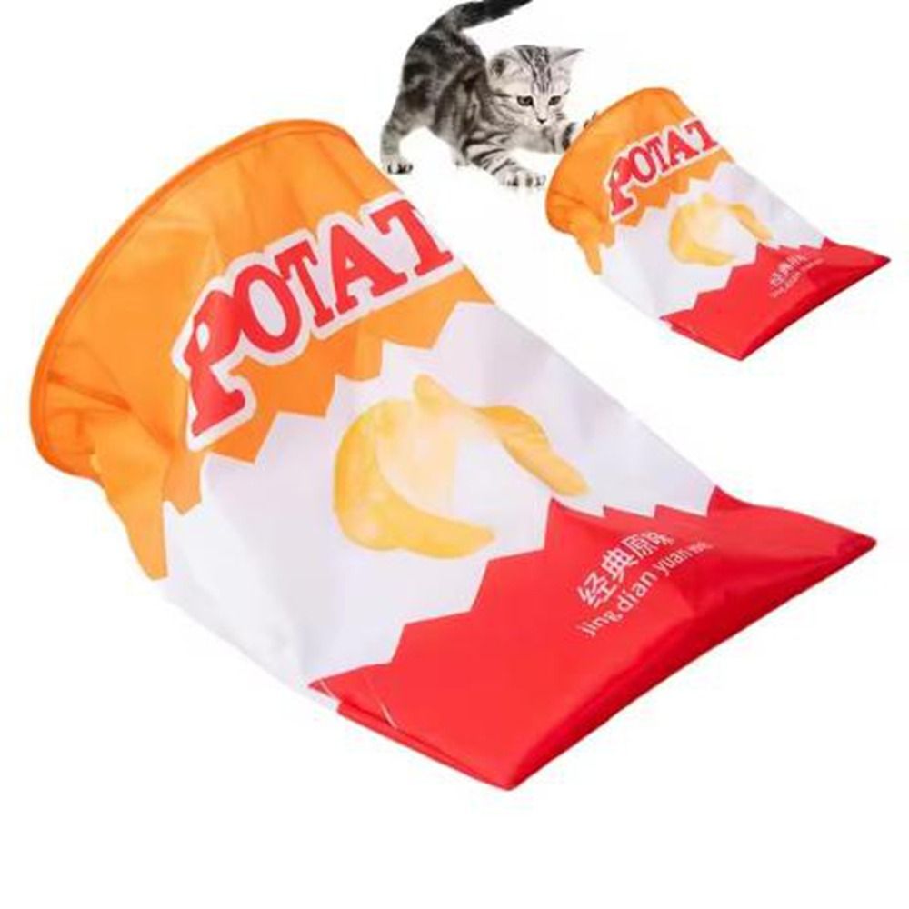 Funny Polyester Interactive Cat Drill Bag Bite Resistant with Sound Cat Tunnel Bag Collapsible Potato Chips Cats Tunnel Indoor