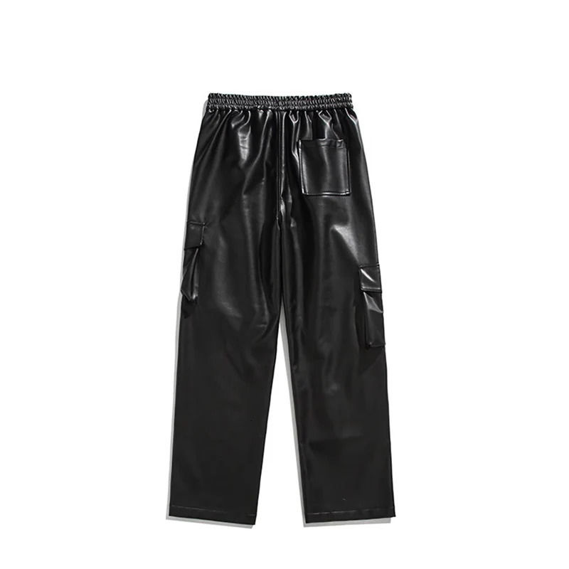 TFETTERS hiphop fashion leather pants mens 2025 multi pocket goods Trouser punk retro clothing 250304