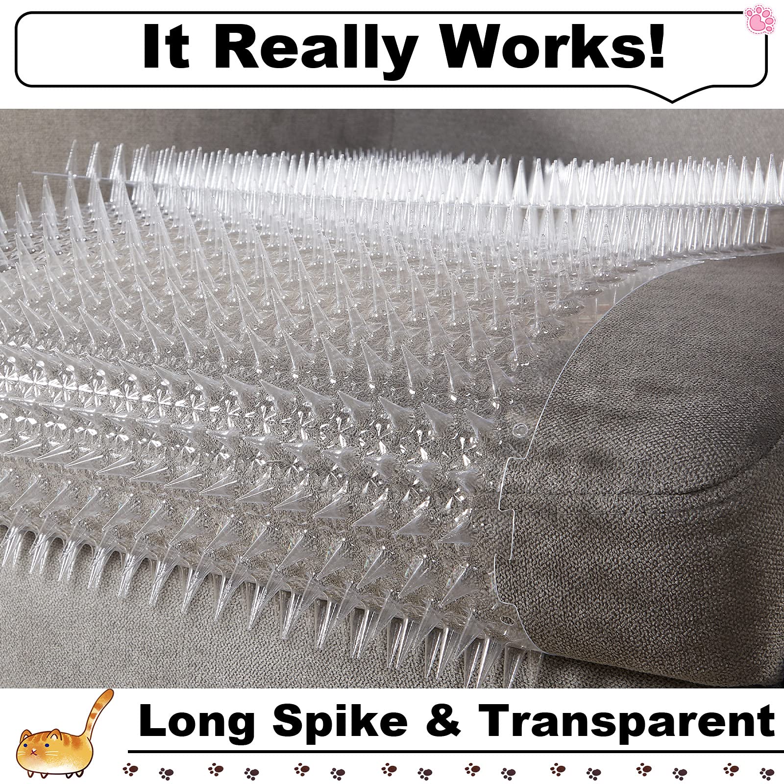 12 Pieces Cat Deterrent Mat Cat Repellent Mat with Spikes Keep Dogs Off Counter Anti Pet for Outdoor Indoor Plants Garden Sofa Window