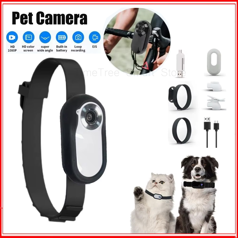 Wireless Collar Camera HD 1080P No WiFi Needed Dog Cat Pet Camera Collar Nanny Camera Video Records for Cats Dogs Birthday Gift