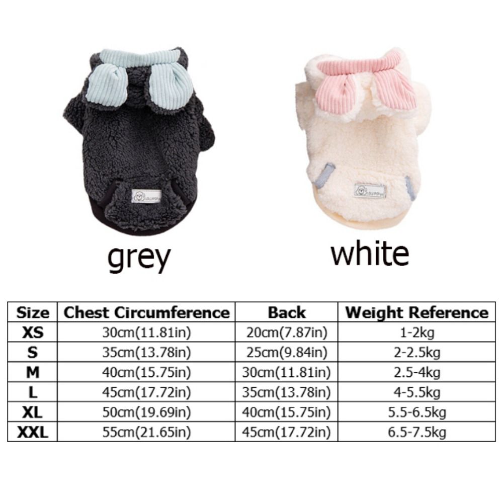 Cute Bear Ear Winter Dog Hoodie Soft Warm Dogs Coat Jacket Comfortable Thickened Dog Two Leg Clothes For Autumn and Winter