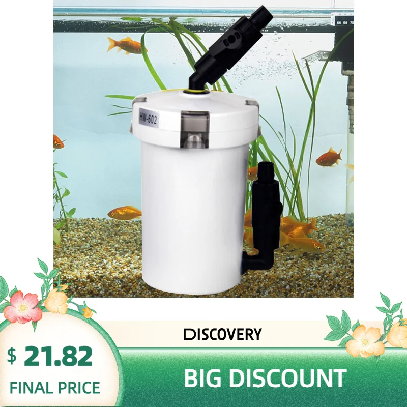 6W 400L/h Pump Table Top Ultra Quiet Outer Aquarium Water Purifying Durable Fish Tank Filtration System External Canister Filter