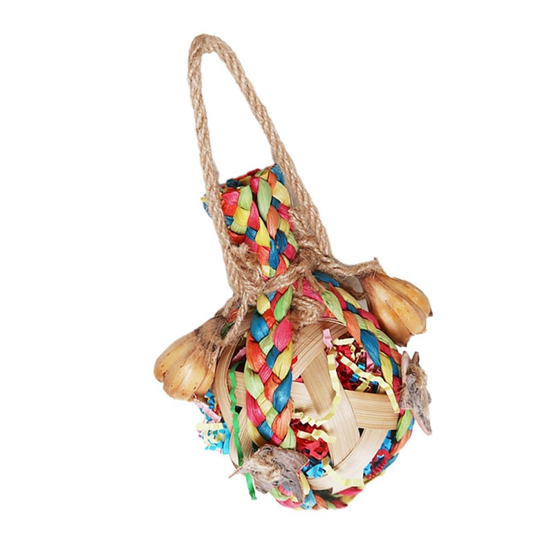 Chew Toy Ball Cage Bite Hanging Training Bird Chewing Toy For Macaws Budgies Finches Cockatoos B