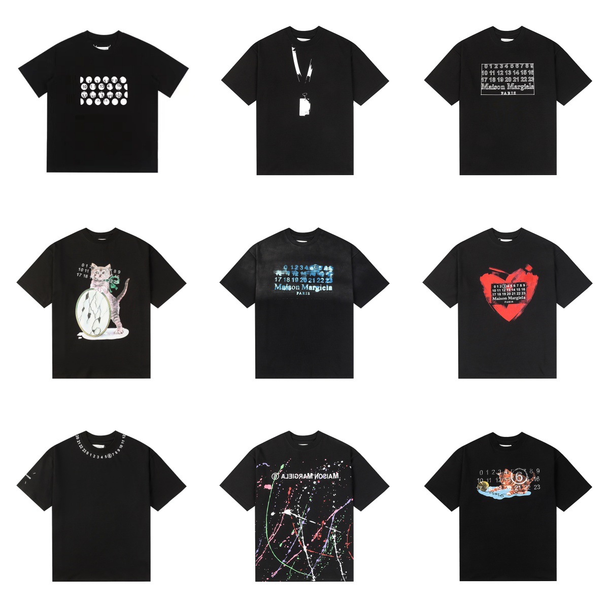Designer Mens T-shirt mason margela Letters Classic Europe an and American popularity Monogrammed Male Fem ale Shirts Cotton Casual Asian size